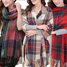 Load image into Gallery viewer, Scarf Shack Cashmere Feel Tartan Check Scarf for Women Men Soft Warm Large Lightweight Plaid Winter Shawl Wrap Unisex Stole Scarves