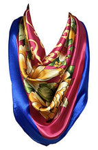 Load image into Gallery viewer, Floral Print Silk Satin Style Bandana Square Scarf / Head Wrap