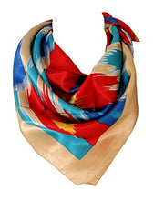 Load image into Gallery viewer, Abstract Print Multi Colour Silk Satin Bandana Square Scarves / Head Scarf / Hair Tie