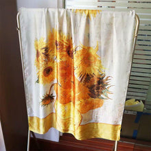 Load image into Gallery viewer, Large Silk Women Scarf, Sunflower Print Summer Silky Feel Head Wrap Shawl, Light Weight Fashion Neck Scarves for Ladies