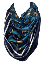 Load image into Gallery viewer, Animal Print, Leopard &amp; Tiger Print Border Self Embossed Silk Feel Bandana Square Neck Scarf, Head Scarves, Hair Tie