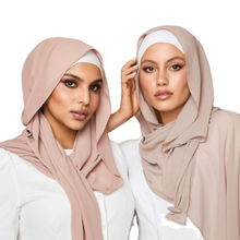 Load image into Gallery viewer, Women&#39;s Scarf Hijab Chiffon Georgette Handmade Soft Premium Quality Sarong Shawl Maxi Plain Wrap Solid Colours Made in Dubai